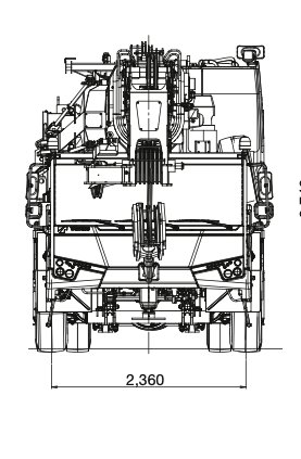 Автокран Tadano GT-750 E - 75 тонн - Габаритные характеристики